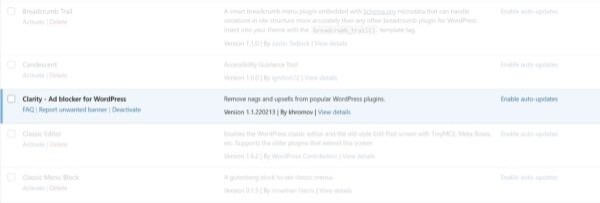 Clarity Ad Blocker: плагин для блокирования назойливых уведомлений в WordPress