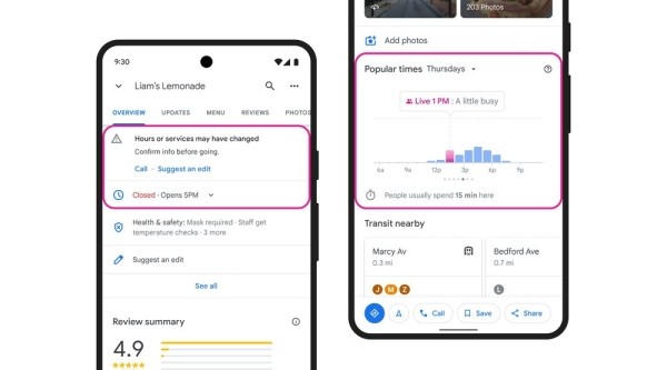 Google может автоматически обновлять часы работы местных компаний