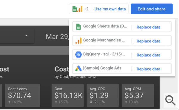 Google Data Studio меняет процесс добавления в шаблоны собственных данных
         
            Google Data Studio меняет процесс добавления в шаблоны собственных данных