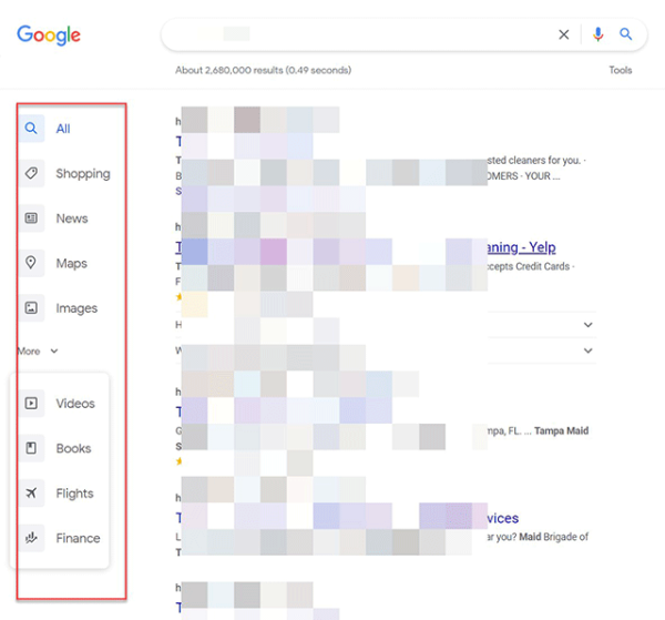 Google тестирует слева от выдачи панель для уточнения параметров поиска Google тестирует слева от выдачи панель для уточнения параметров поиска