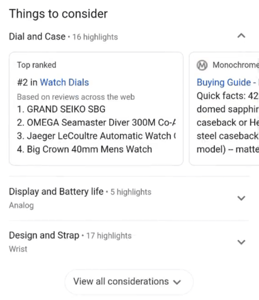 
            Google тестирует блок «Things to consider» на карточках товаров
        