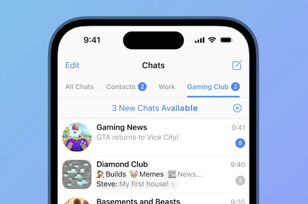 В Telegram появилась возможность быстро делиться десятками чатов с помощью одной ссылки
         
            В Telegram появилась возможность быстро делиться десятками чатов с помощью одной ссылки
