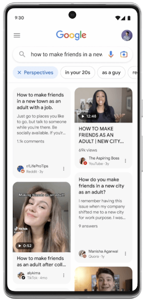 
            В поиске Google появится новый фильтр «Перспективы»
        