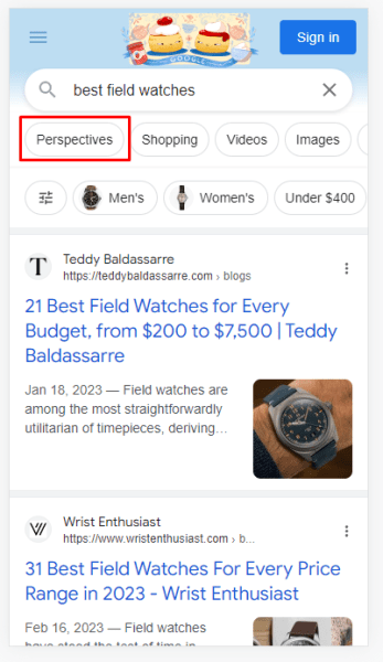 В мобильном поиске Google появился фильтр «Перспективы»
В мобильном поиске Google появился фильтр «Перспективы»