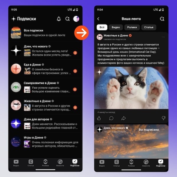 
            Дзен обновил вкладку «Подписки»
        