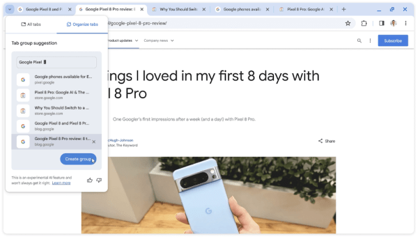 В Google Chrome появилась «умная» группировка вкладок и создание тем на основе ИИ
В Google Chrome появилась «умная» группировка вкладок и создание тем на основе ИИ