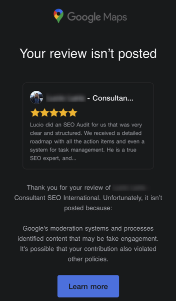 Google Карты начали уведомлять авторов неопубликованных отзывов о причинах их отклонения
         
            Google Карты начали уведомлять авторов неопубликованных отзывов о причинах их отклонения
